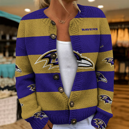 NFL x BAL Women's Cardigan Sweater HLP
