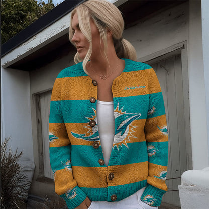 NFL x MIA Women's Cardigan Sweater HLP