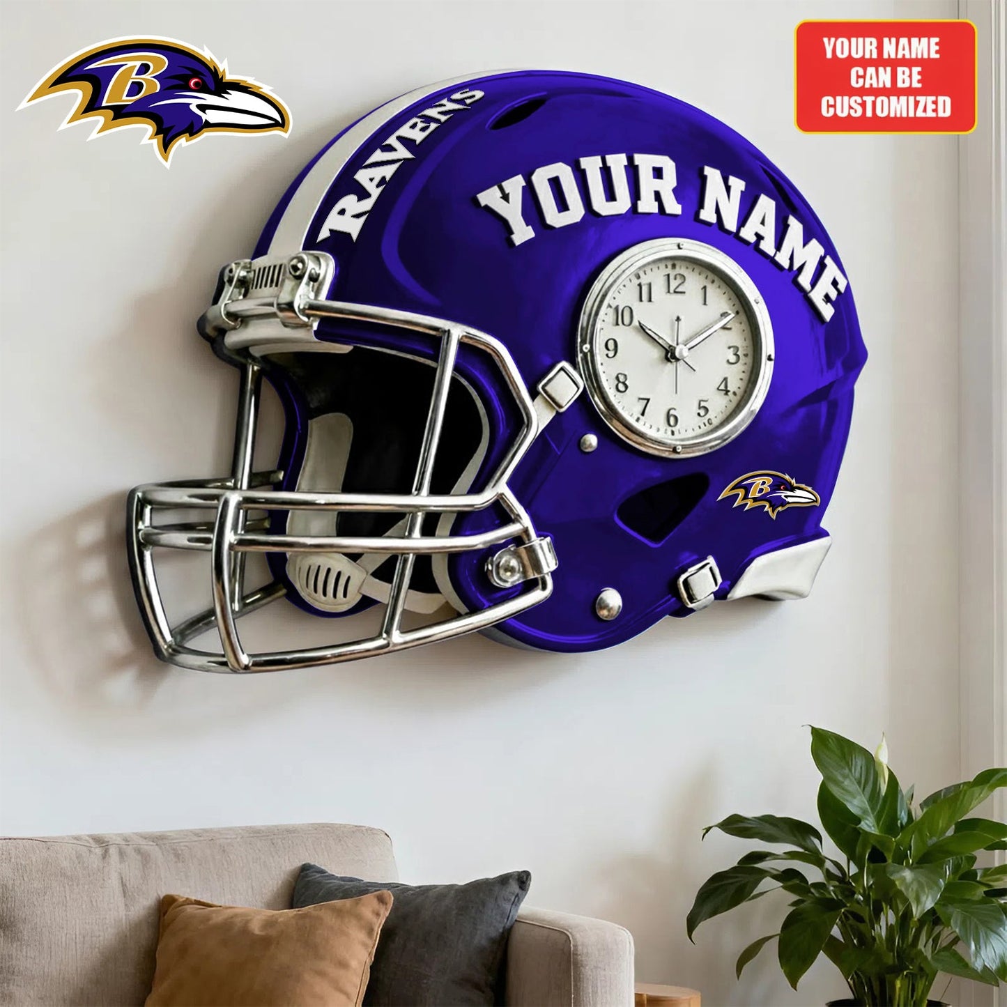 NFL BR Personalized American football helmet sculpture clock 08112025 V1 NAK NHM