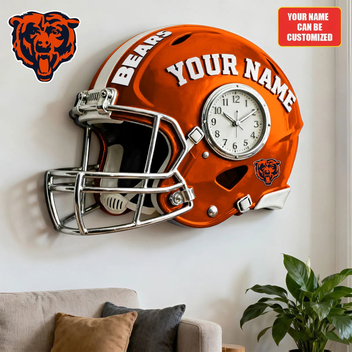 NFL CCB Personalized American football helmet sculpture clock 08112025 V1 NAK NHM