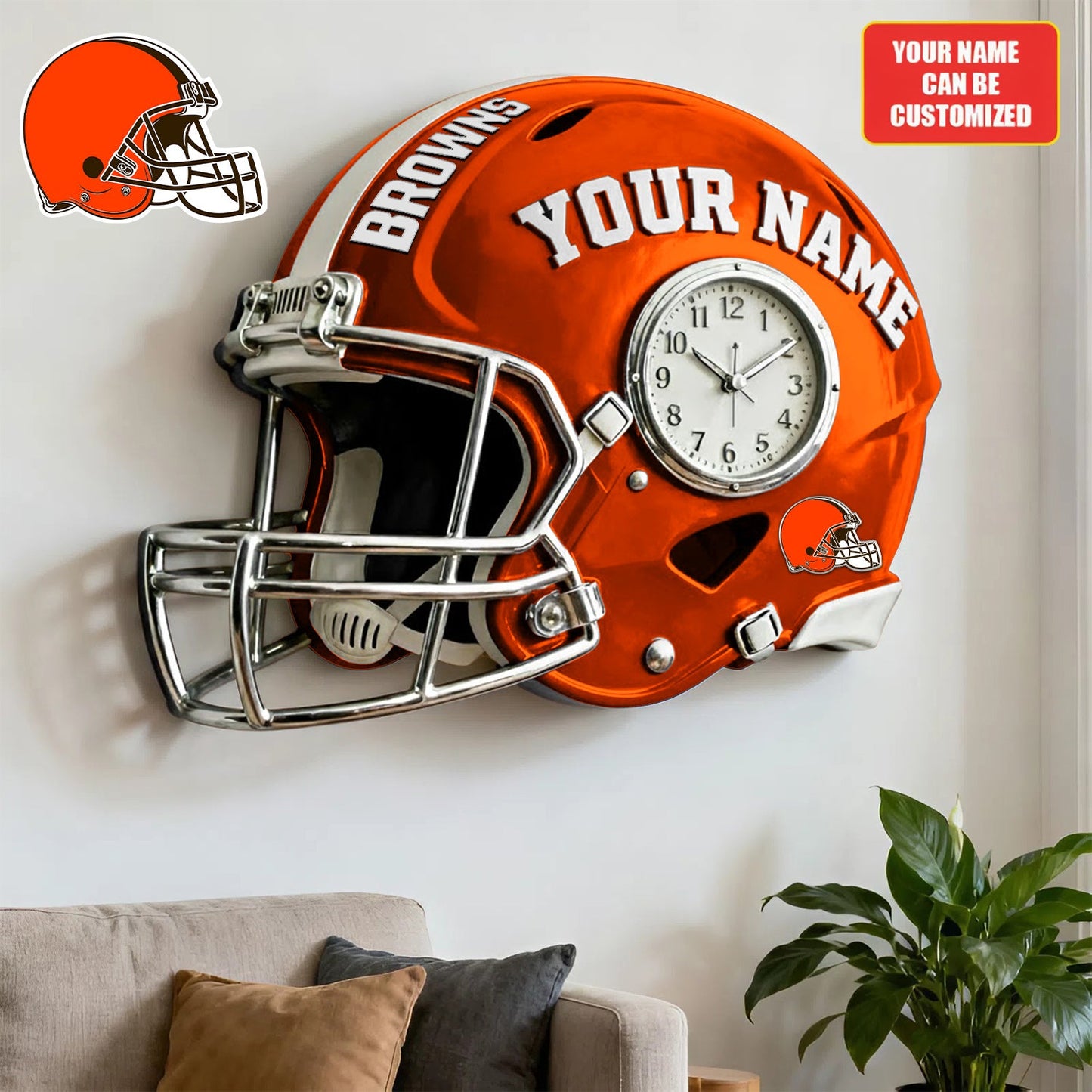 NFL CLB Personalized American football helmet sculpture clock 08112025 V1 NAK NHM