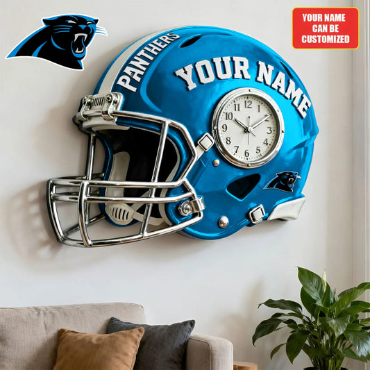 NFL CP Personalized American football helmet sculpture clock 08112025 V1 NAK NHM