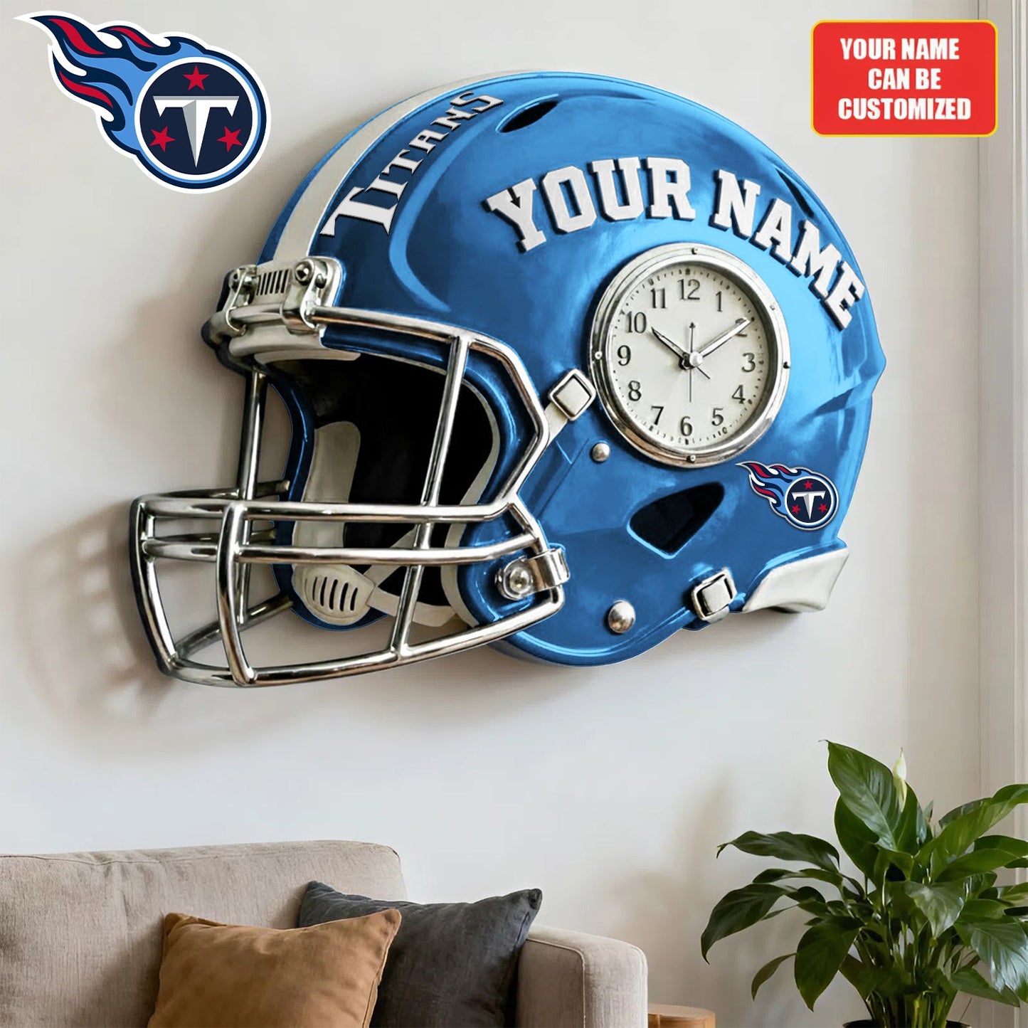 NFL TT Personalized American football helmet sculpture clock 08112025 V1 NAK NHM