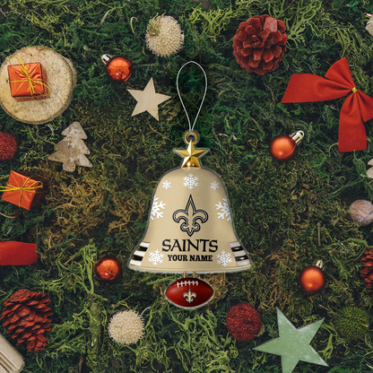 NO x NFL Christmas Bell Ornament Custom Any Name DatND DVT