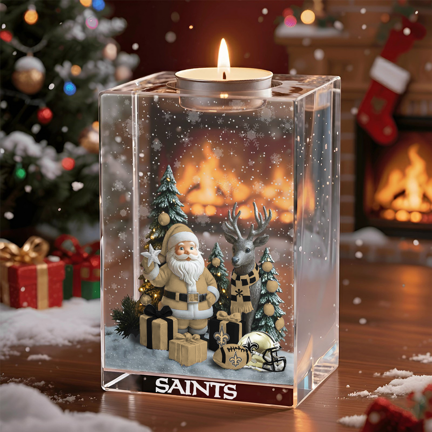 NO x NFL Personalized Christmas Crystal Candle Holder 2211 DatND DVT