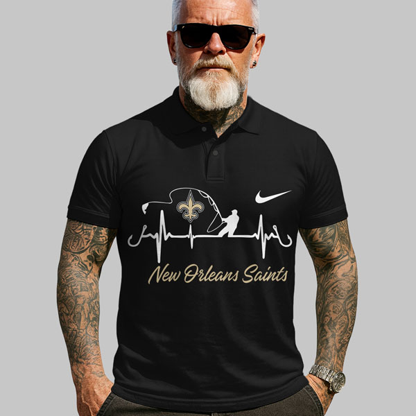 NOS Premium NFL Fishing In My DNA Polo Shirt DDT CTND