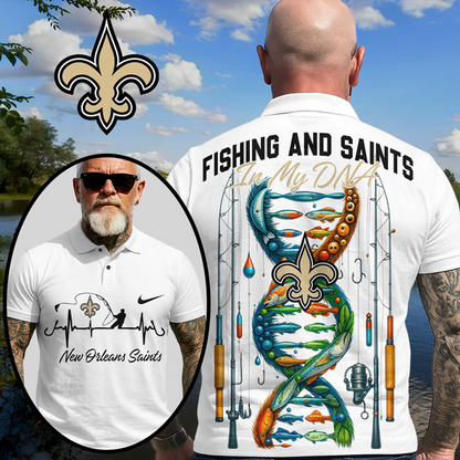 NOS Premium NFL Fishing In My DNA Polo Shirt DDT CTND