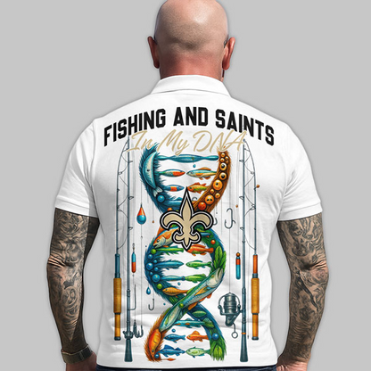 NOS Premium NFL Fishing In My DNA Polo Shirt DDT CTND