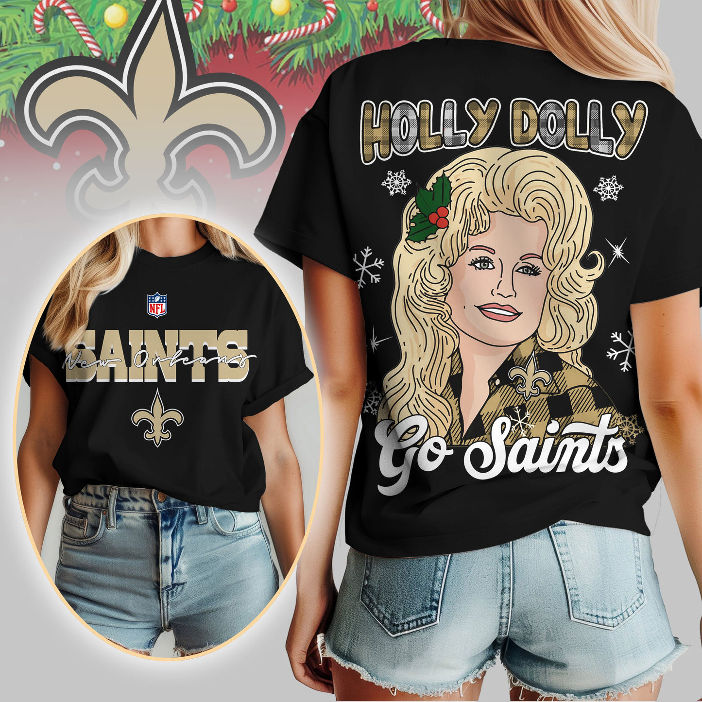 NOS Premium NFL Have A Holly Dolly Women Shirt DDT CTND