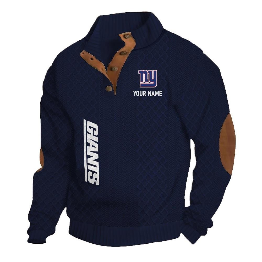 NYG NFL Basic Knitted Stand Collar Sweatshirt DDT CTND