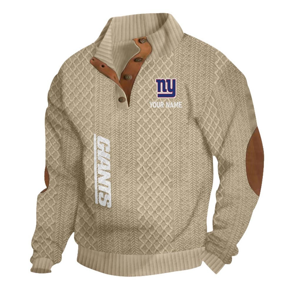 NYG NFL Basic Knitted Stand Collar Sweatshirt DDT CTND