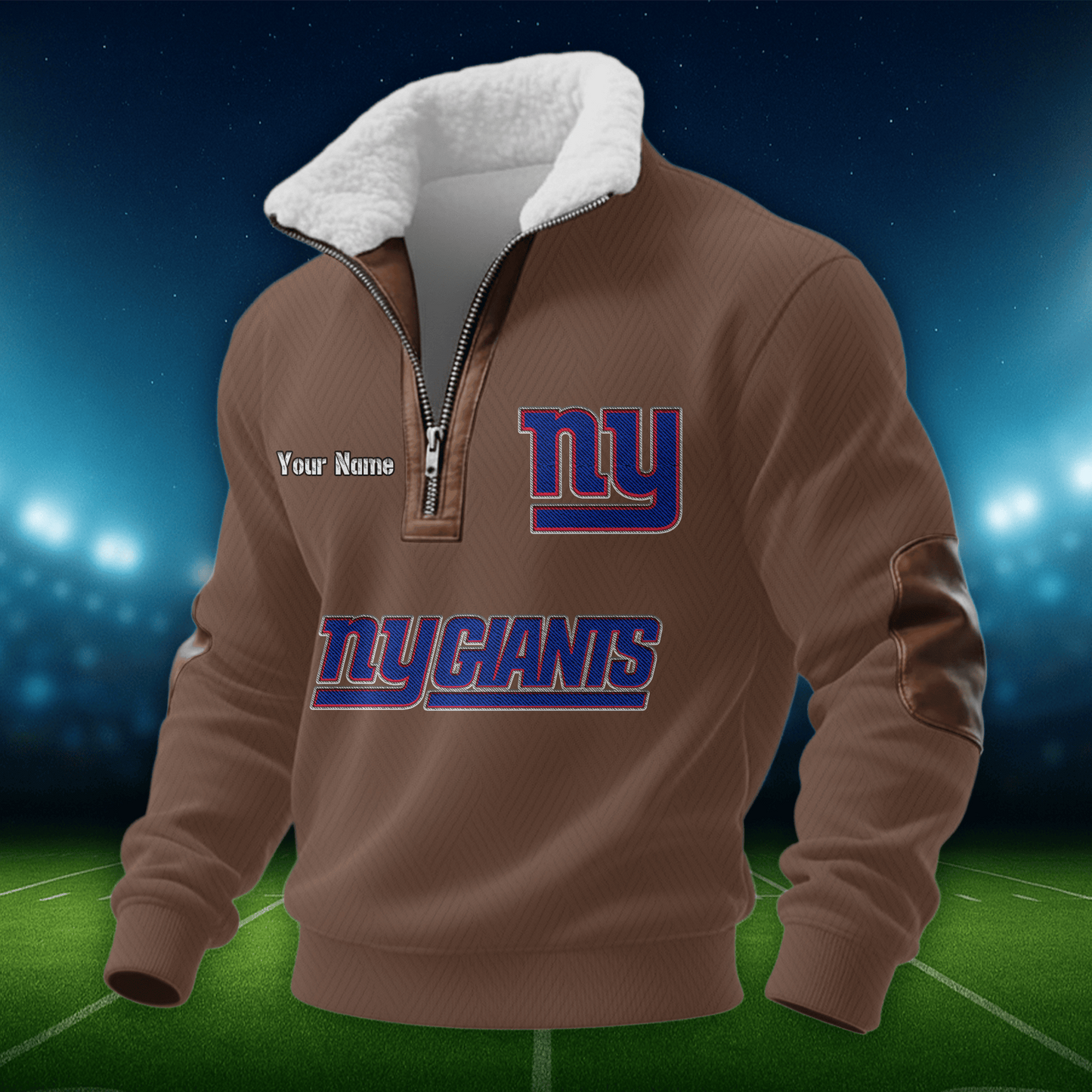 NYG NFL Men Fur Collar Sweatshirt DDT CTND