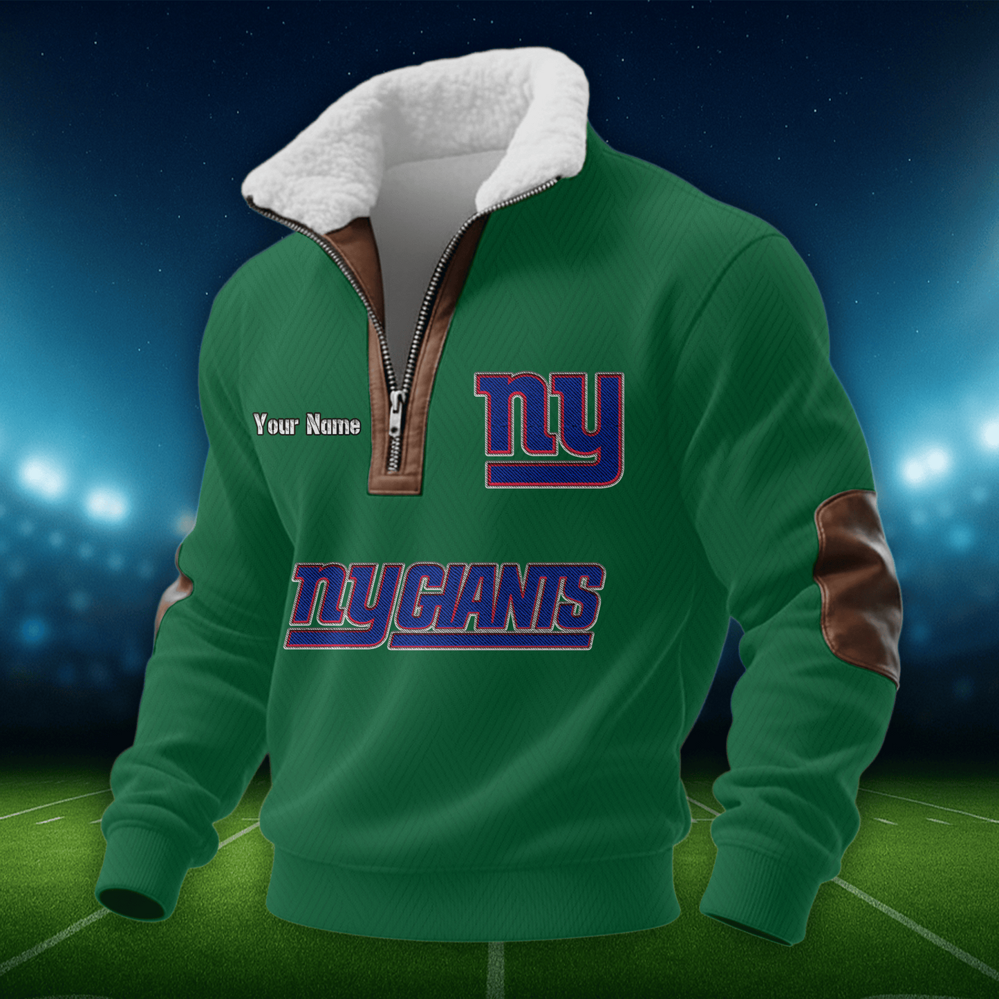 NYG NFL Men Fur Collar Sweatshirt DDT CTND