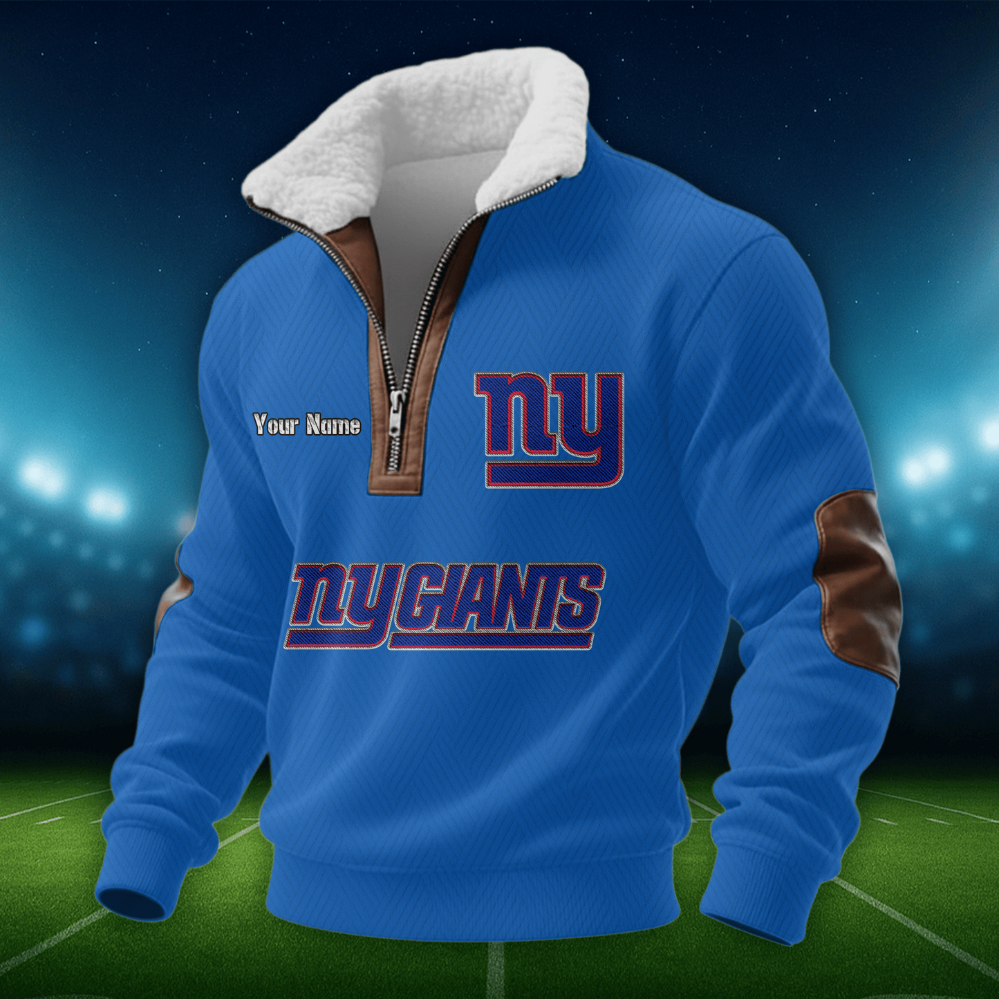 NYG NFL Men Fur Collar Sweatshirt DDT CTND
