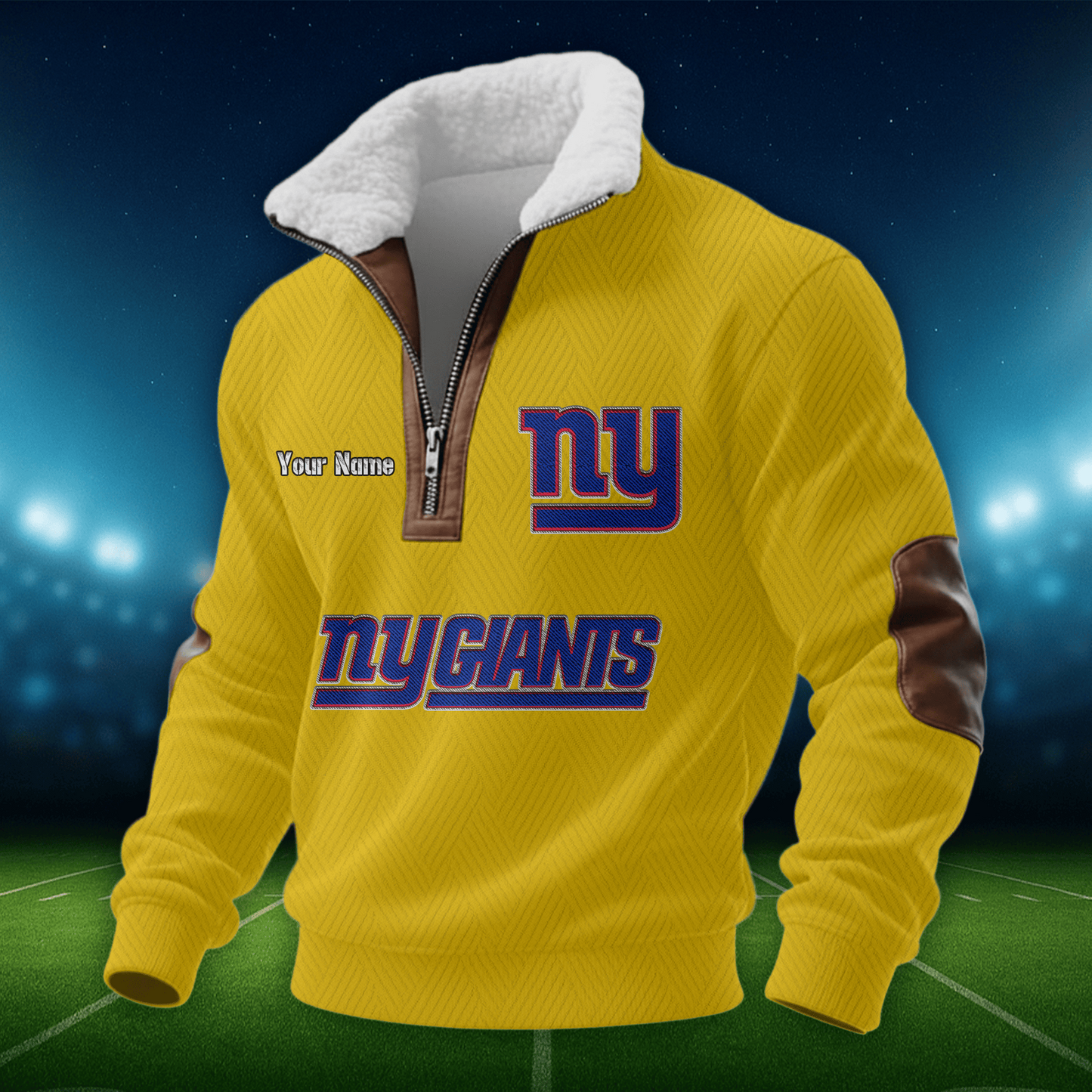 NYG NFL Men Fur Collar Sweatshirt DDT CTND