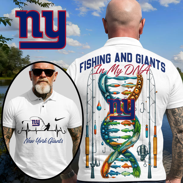 NYG Premium NFL Fishing In My DNA Polo Shirt DDT CTND