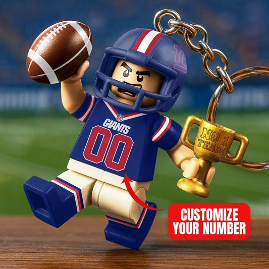 NYG Premium NFL Lego No. 1 Team Personalized Key Chain DDT NTL