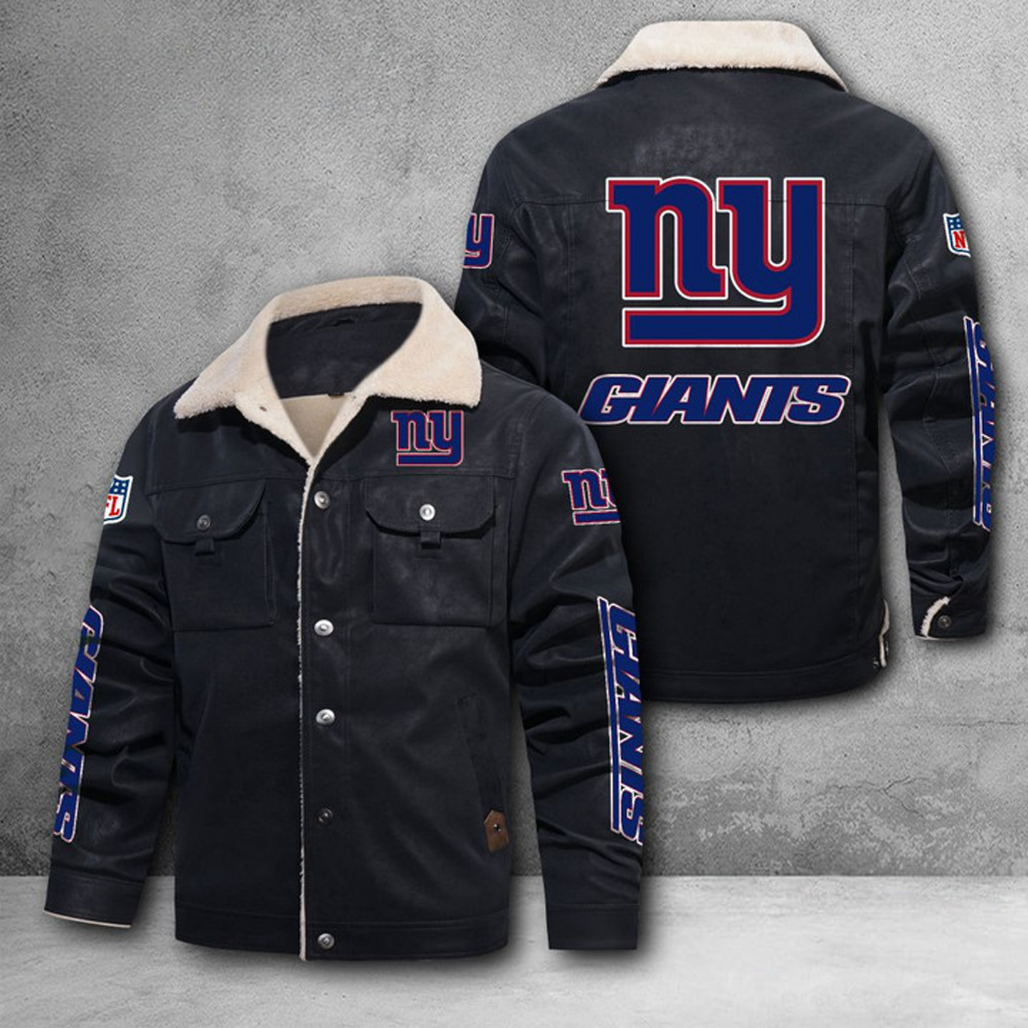 NYG X NFL LEATHER JACKET DATND THUONGNH