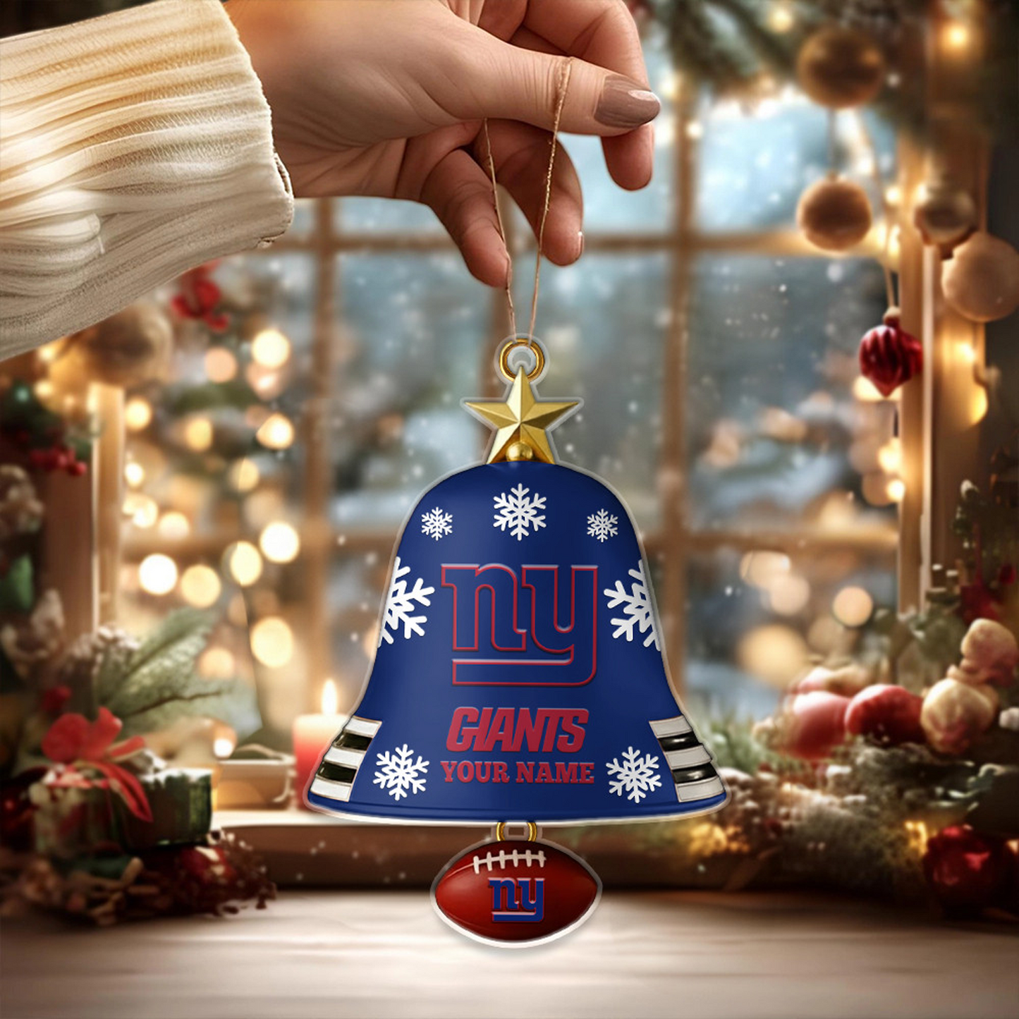 NYG x NFL Christmas Bell Ornament Custom Any Name DatND DVT