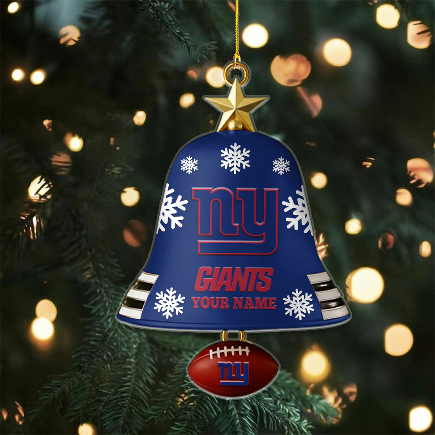 NYG x NFL Christmas Bell Ornament Custom Any Name DatND DVT