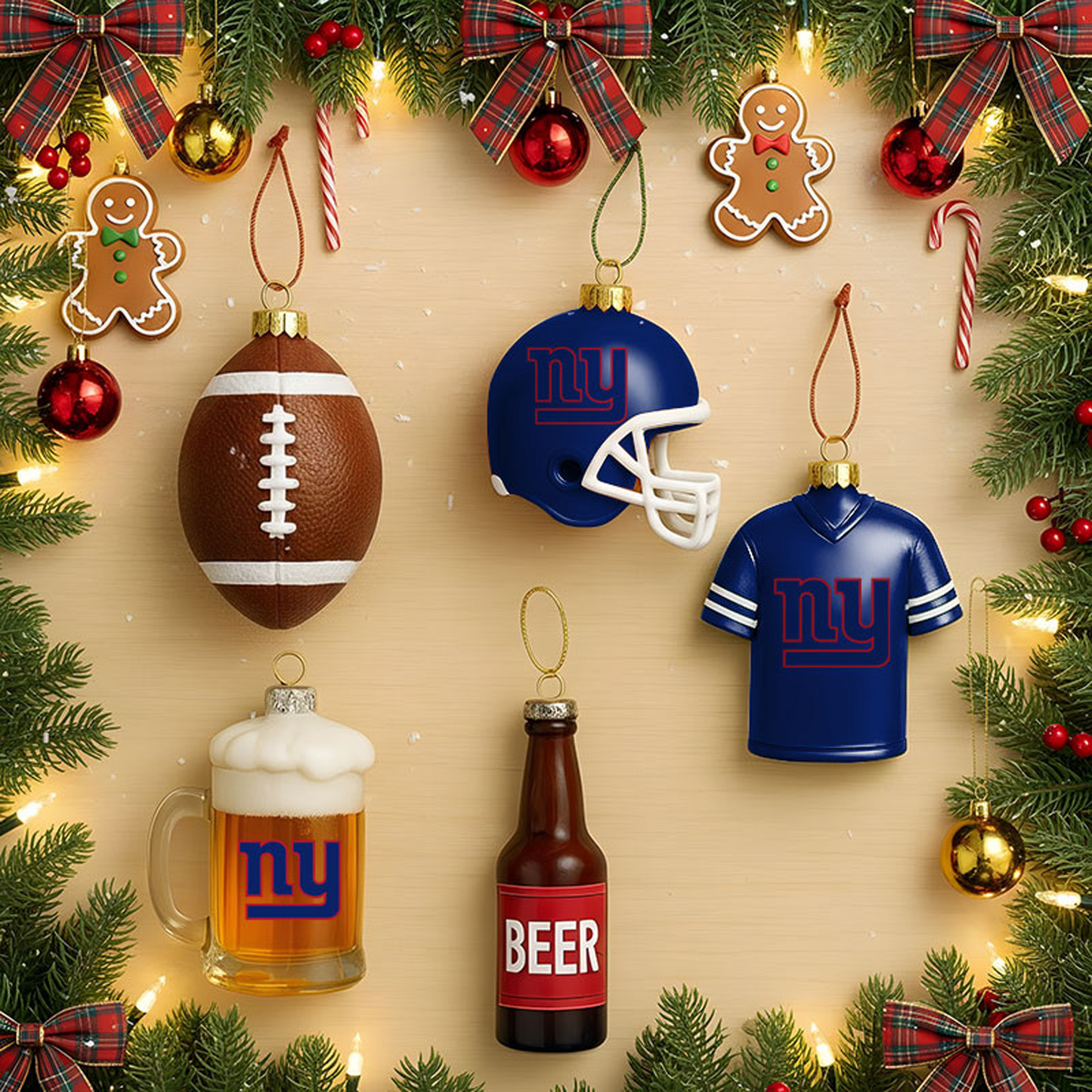 NYG x NFL Football Combo Set 5 Acrylic Ornament For Home Decor DatND DVT
