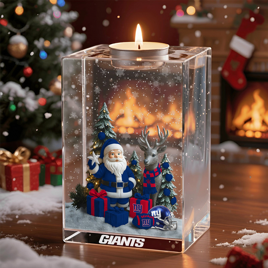 NYG x NFL Personalized Christmas Crystal Candle Holder 2211 DatND DVT