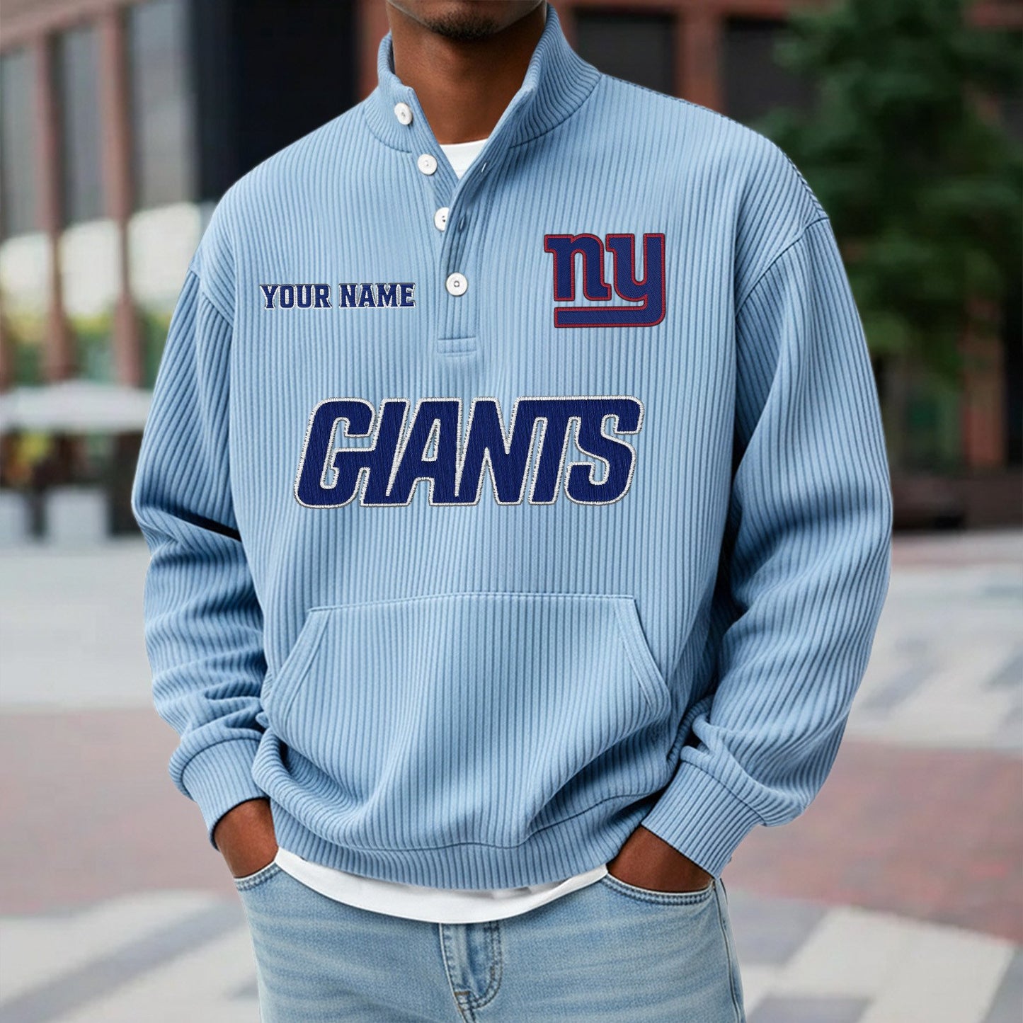 NYG x NFL Waffle High Neck Long Sleeved Sweatshirt DATND TANTD 221125
