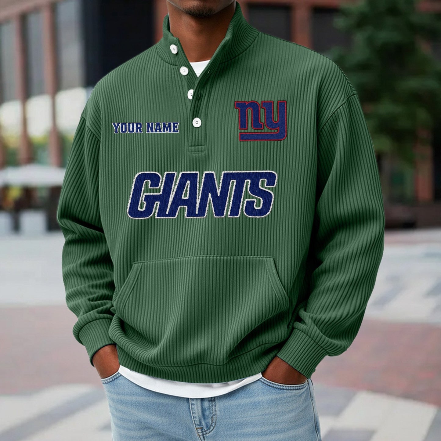 NYG x NFL Waffle High Neck Long Sleeved Sweatshirt DATND TANTD 221125