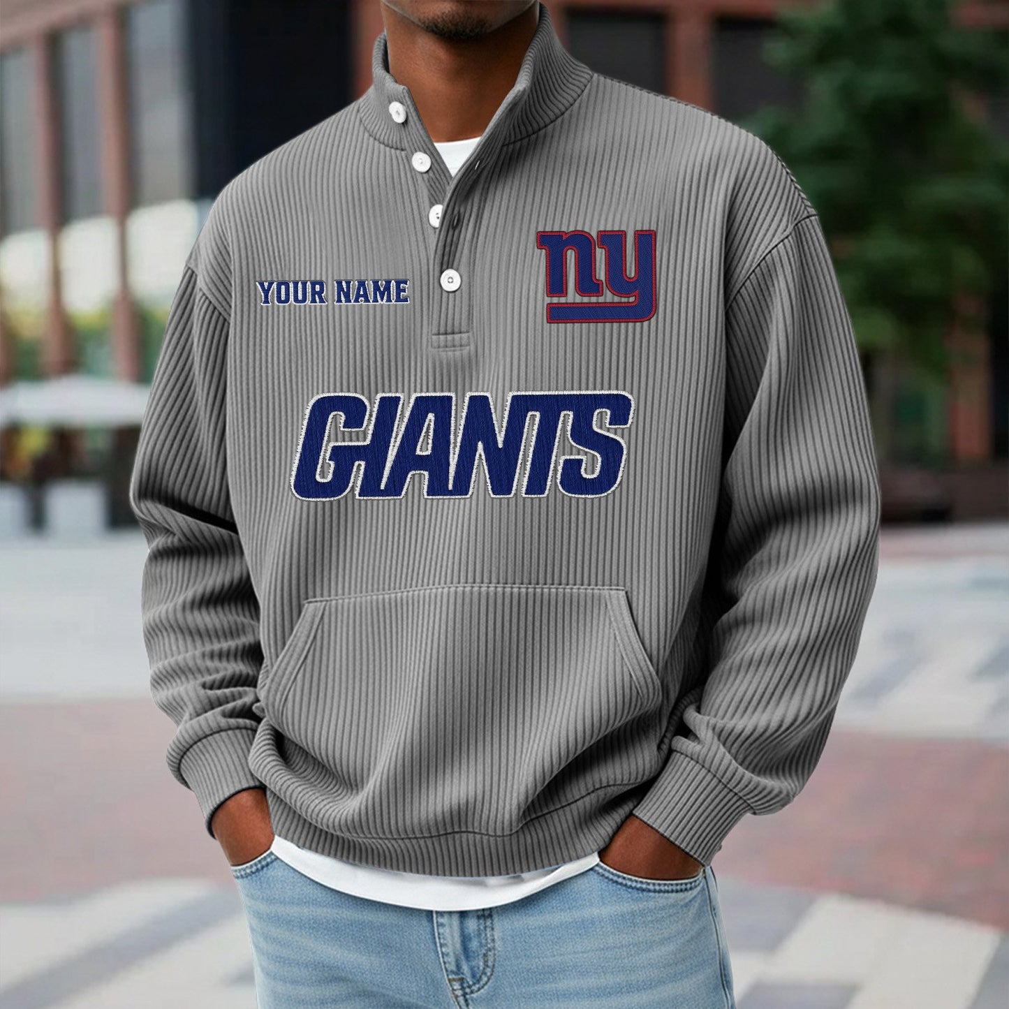 NYG x NFL Waffle High Neck Long Sleeved Sweatshirt DATND TANTD 221125