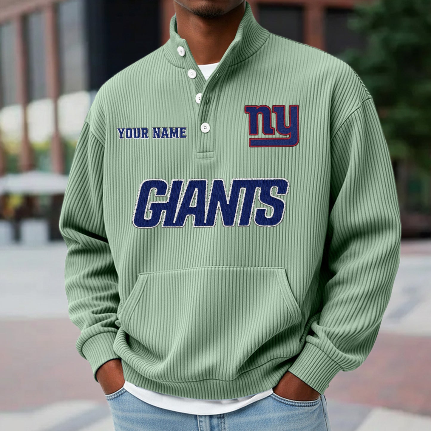 NYG x NFL Waffle High Neck Long Sleeved Sweatshirt DATND TANTD 221125