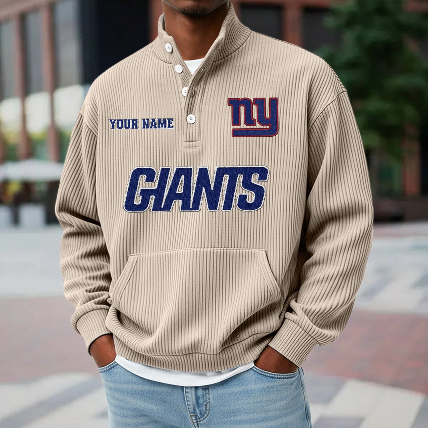 NYG x NFL Waffle High Neck Long Sleeved Sweatshirt DATND TANTD 221125