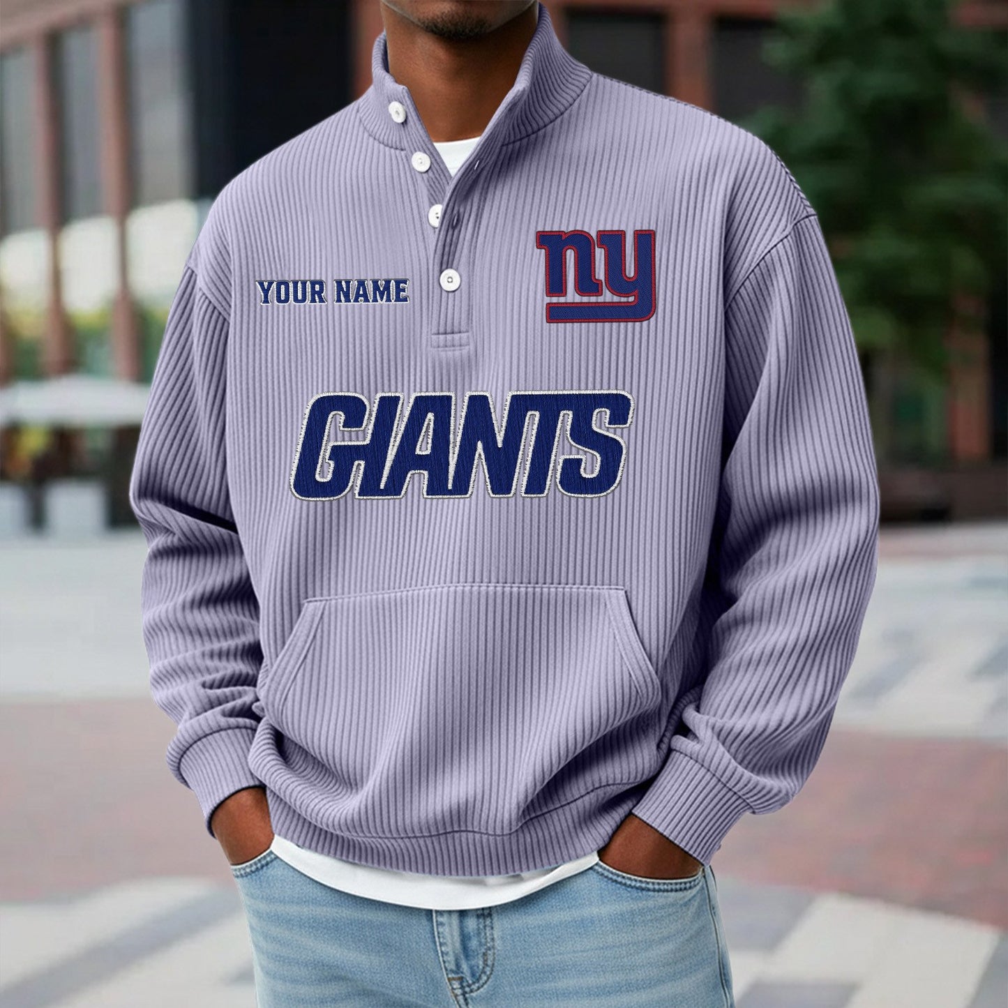 NYG x NFL Waffle High Neck Long Sleeved Sweatshirt DATND TANTD 221125