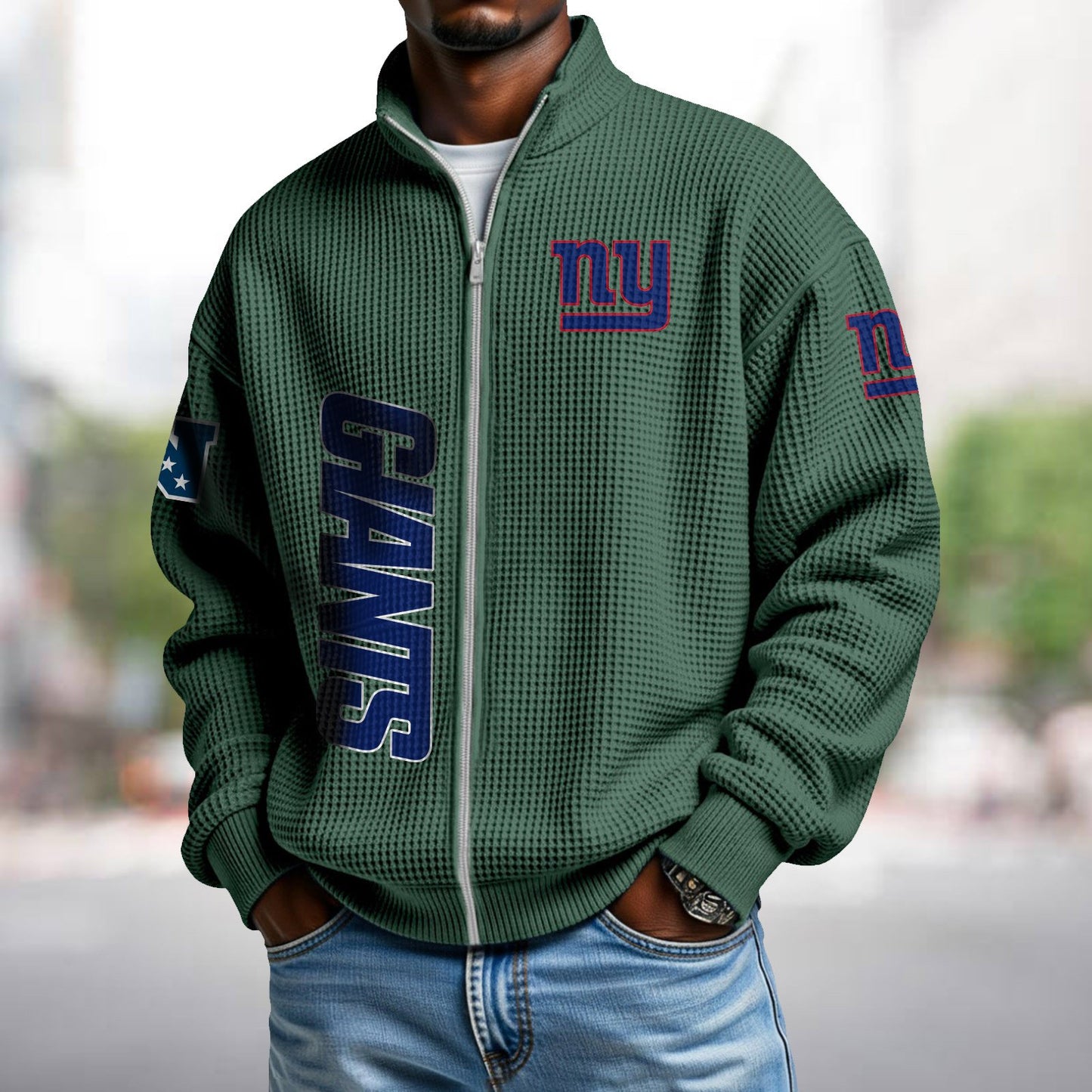 NYG x NFL Waffle Zip-Up Sweatshirt DATND TANTD