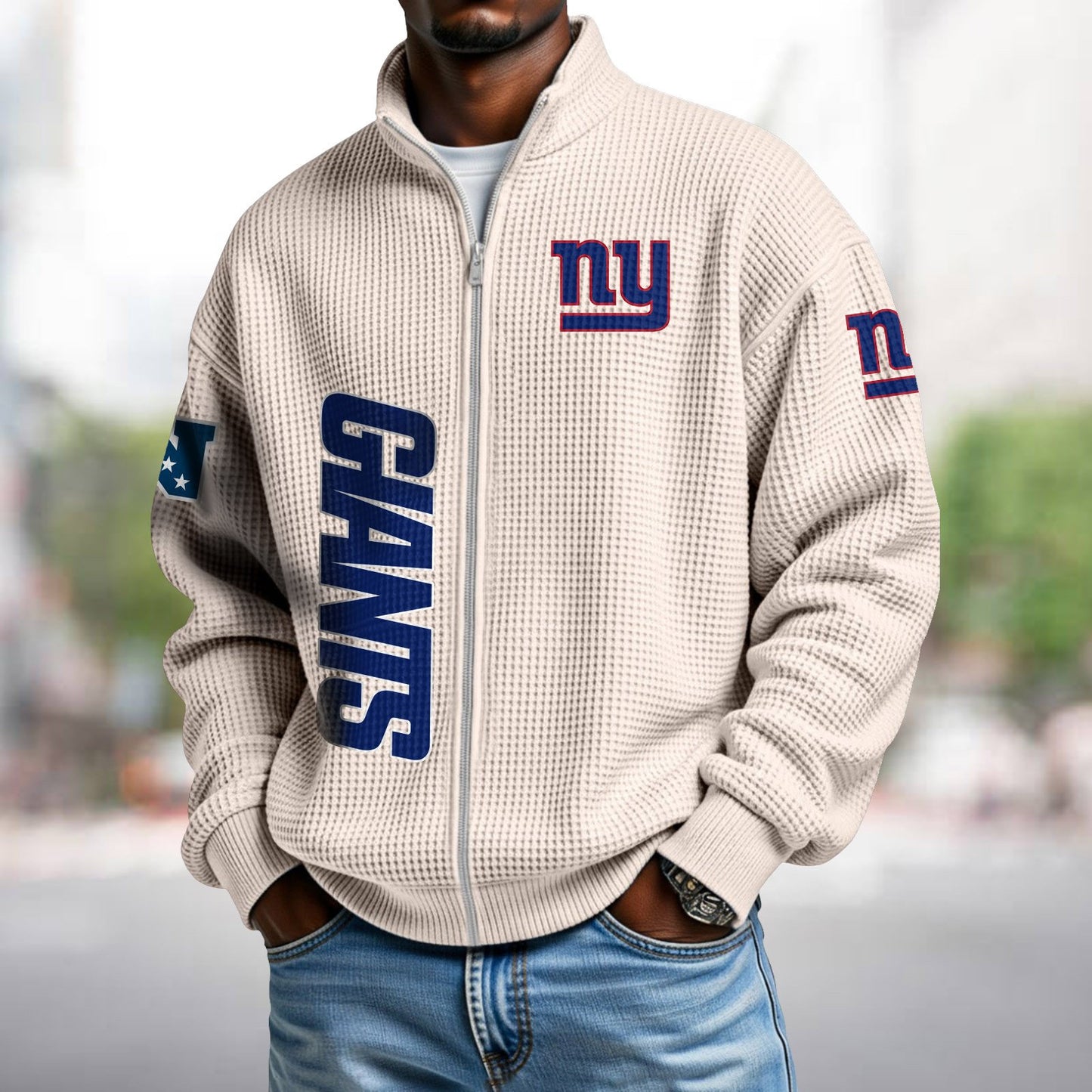 NYG x NFL Waffle Zip-Up Sweatshirt DATND TANTD