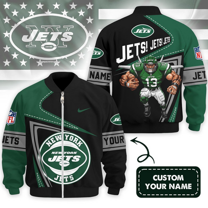 NYJ Premium NFL Game Day 3D Bomber Jacket DDT NTL