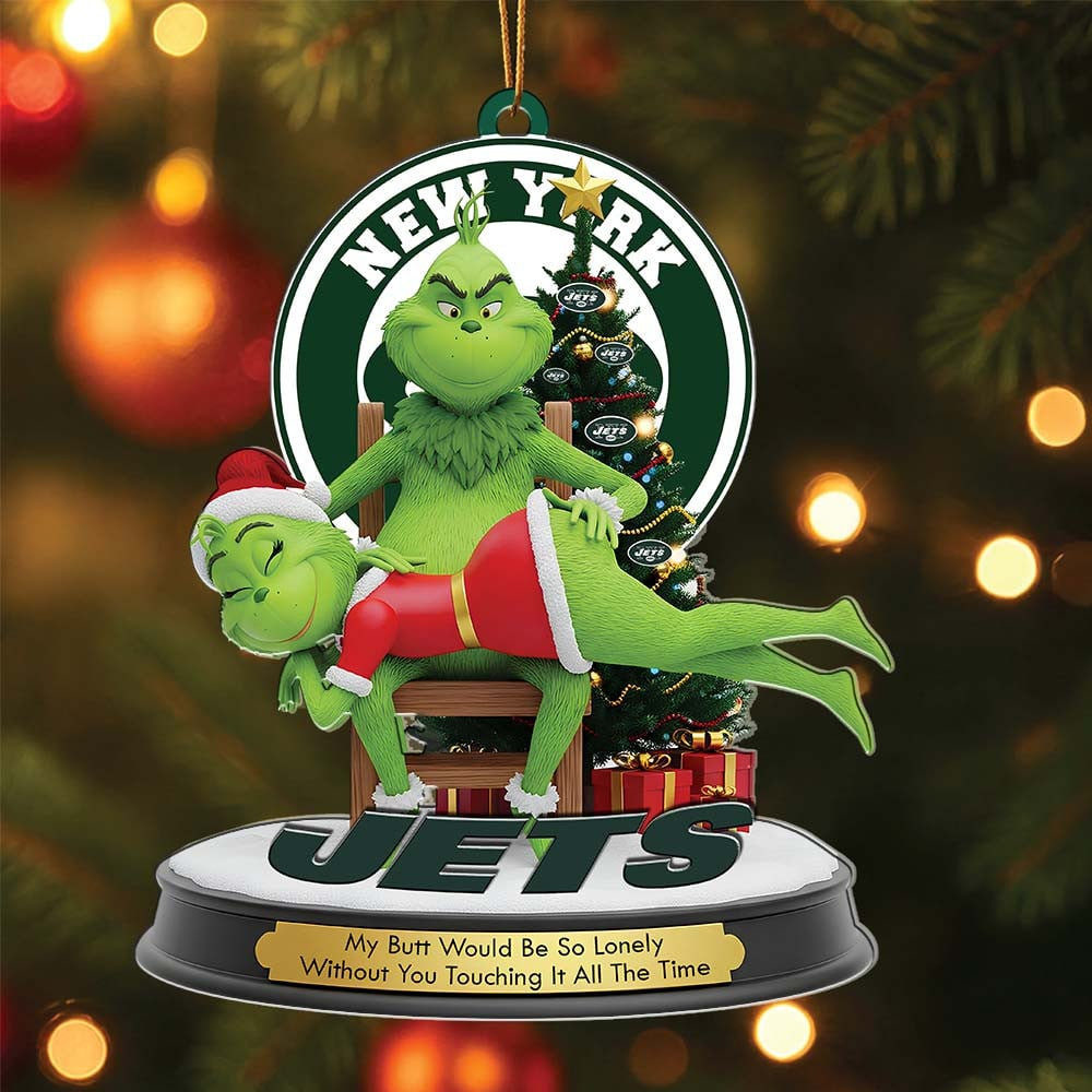 NYJ Premium NFL x Grinch Acrylic Ornament DDT NTL