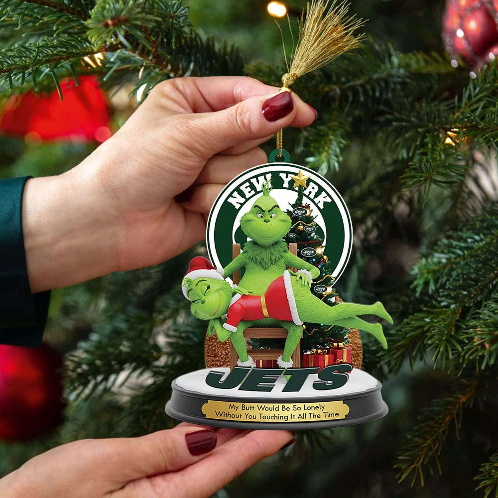 NYJ Premium NFL x Grinch Acrylic Ornament DDT NTL