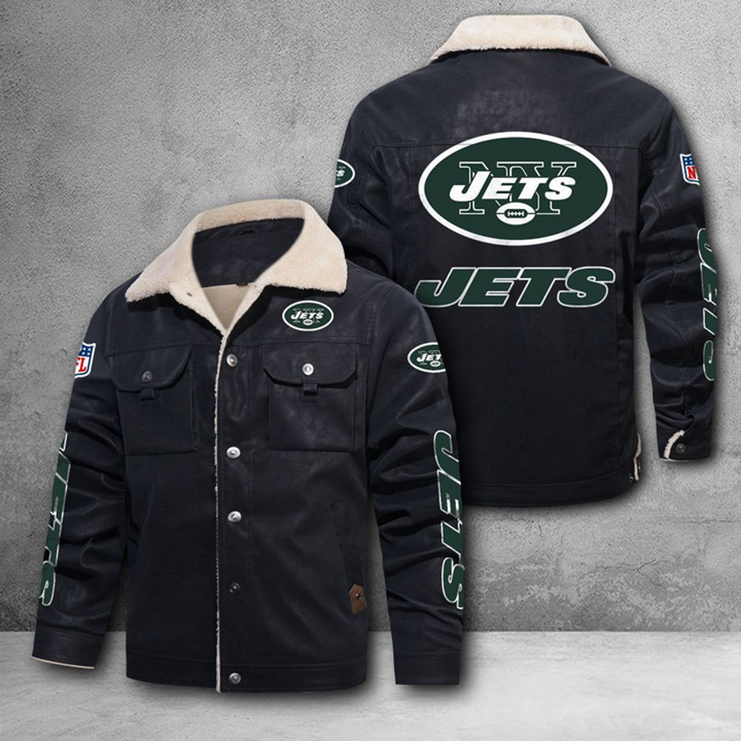 NYJ X NFL LEATHER JACKET DATND THUONGNH