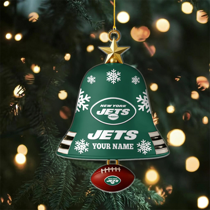 NYJ x NFL Christmas Bell Ornament Custom Any Name DatND DVT