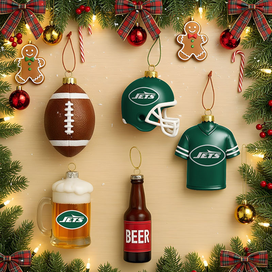 NYJ x NFL Football Combo Set 5 Acrylic Ornament For Home Decor DatND DVT