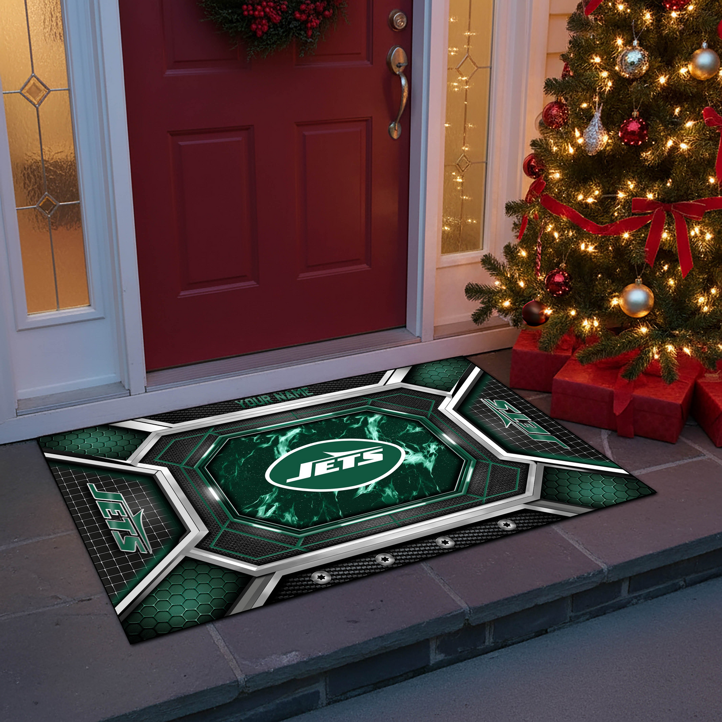 NYJ x NFL Personalized Sport Doormat, Gifts For Christmas DDT NTL