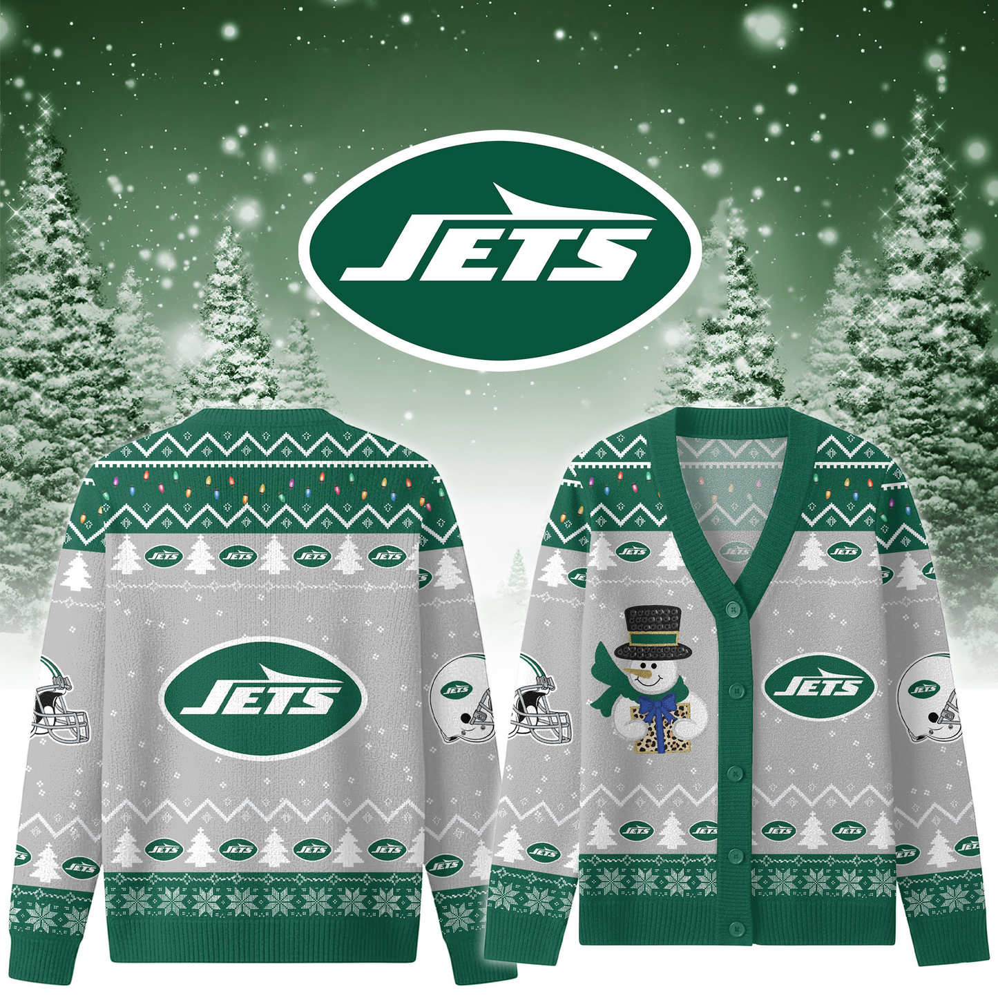 NYJ x NFL Premium Knitted Cardigan Jacket DDT CTND