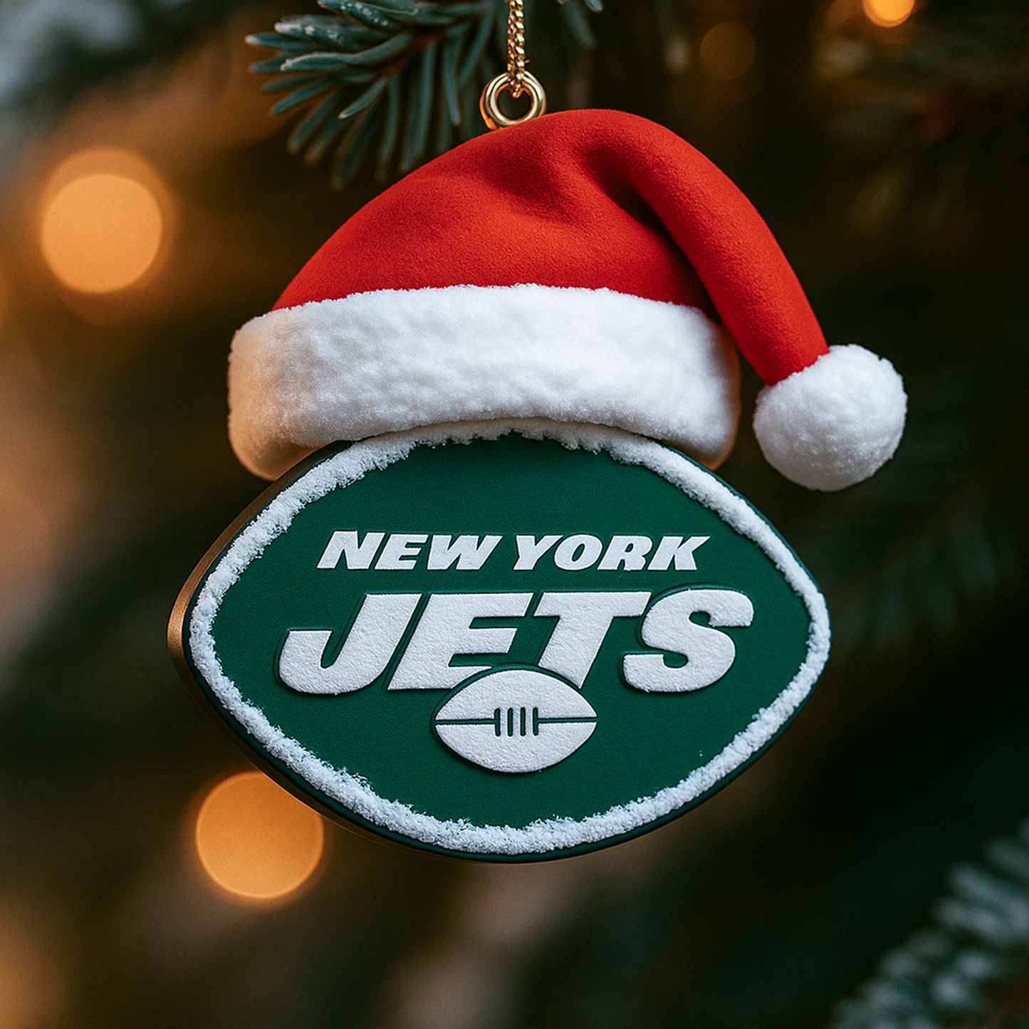 NYJ x NFL Santa Hat Christmas Ornament 0811 DatND DVT