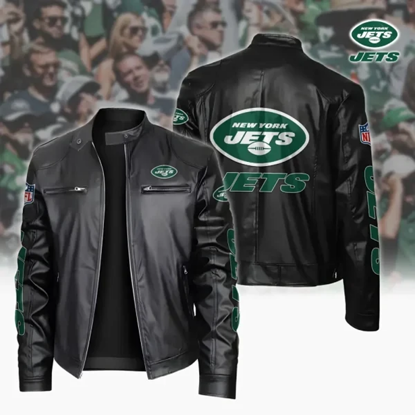 NYJ x NFL Sport Leather Jacket DATND TANTD