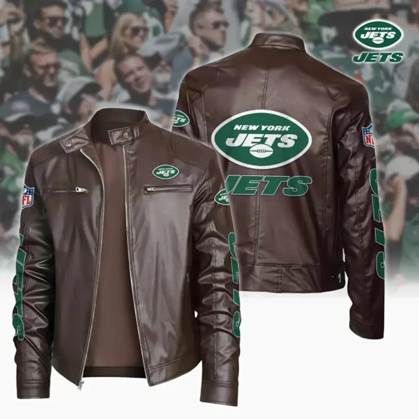 NYJ x NFL Sport Leather Jacket DATND TANTD