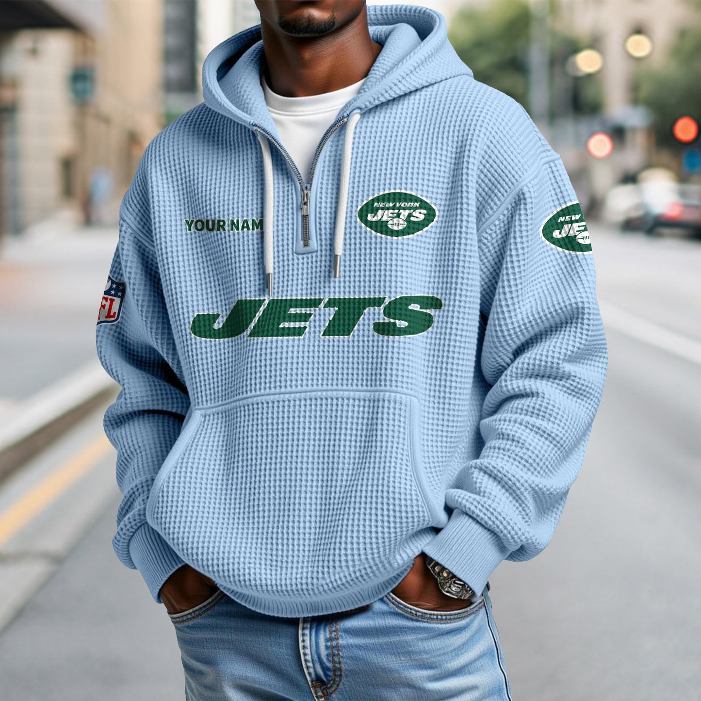 NYJ x NFL Waffle Hoodie DatND DVT