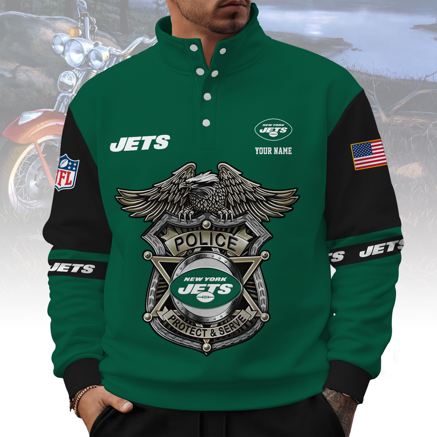 NYJ x NFL Western Style Sweater With Buckles DatND ThuongNH