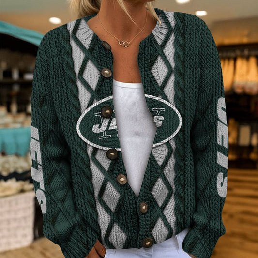 NYJ x NFL Women's Cardigan Sweater DatND DVT