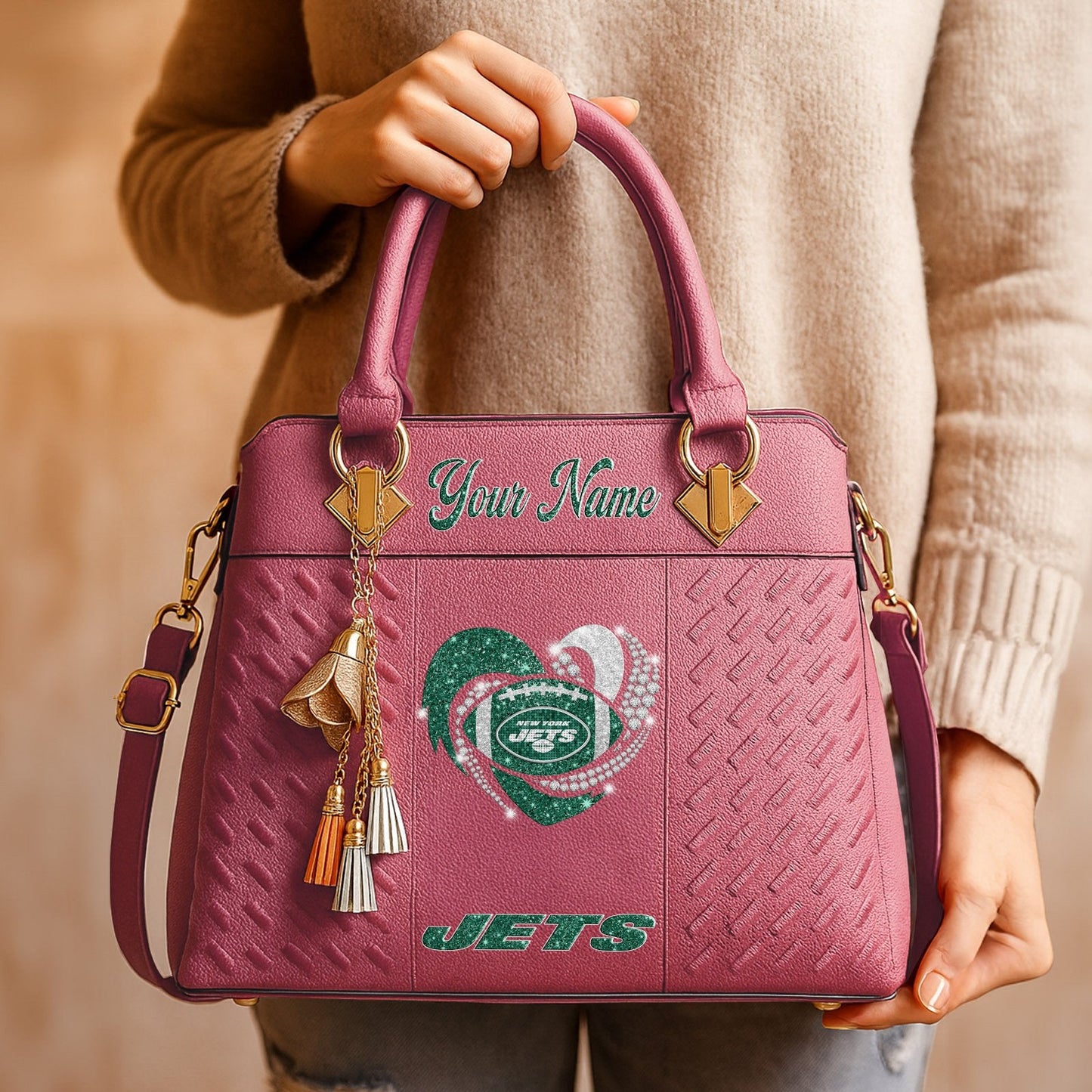 NYJ x NFL Zip Handbag 0811 DatND DVT