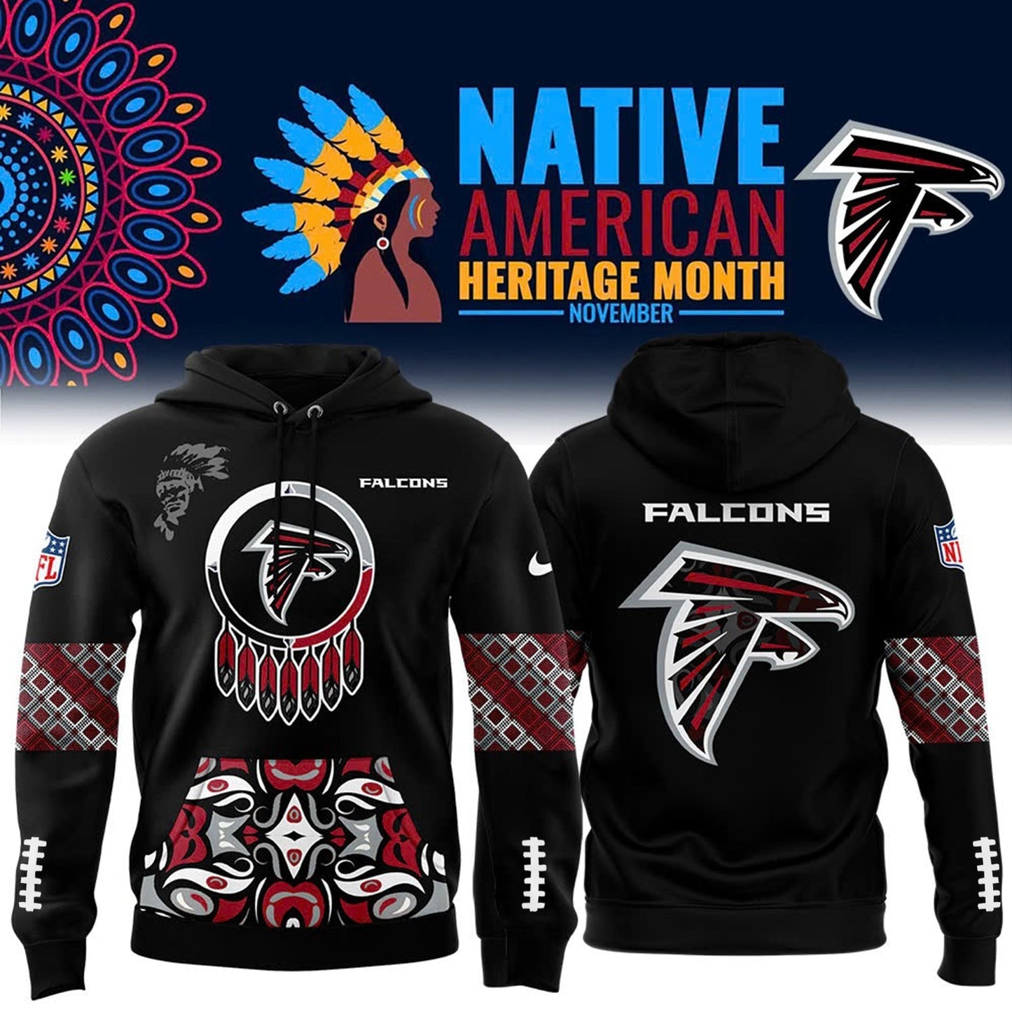 Native American Heritage Month Premium NFL X ATL Hoodie NDT NHM